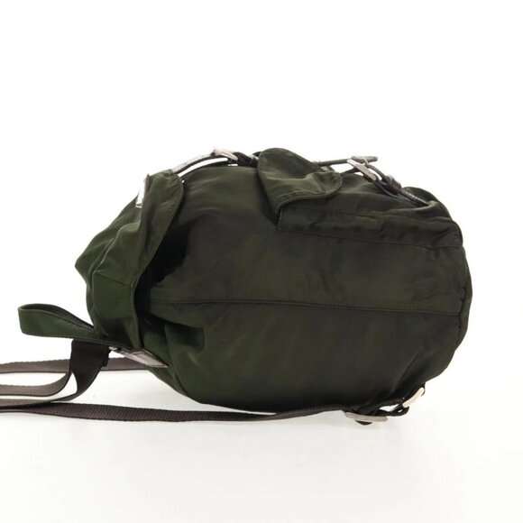 PRADA Backpack Nylon Khaki Silver Auth 143343 main image 7